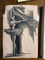 Balletdanseres Houtsnede originele houtgravuren, Antiek en Kunst, Kunst | Schilderijen | Klassiek, Ophalen of Verzenden