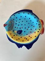 4 x Majolica vis borden 70s, Huis en Inrichting, Gebruikt, Keramiek, Ophalen of Verzenden, Bord(en)