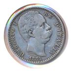 Italië 2 Lire 1884, Ophalen of Verzenden, Italië, Losse munt, Zilver