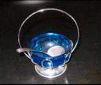 Vintage Suikerpot . met blauw glazen suikerbakje, Antiek en Kunst, Curiosa en Brocante, Ophalen of Verzenden