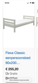 Flexa Classic Whitewash 200x90 bed, Huis en Inrichting, Slaapkamer | Stapelbedden en Hoogslapers, Ophalen, 90 cm, Eenpersoons