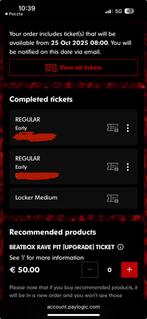 2 Ticket AMF/ADE Amsterdam music festival. 2 ticket + locker, Tickets en Kaartjes, Twee personen