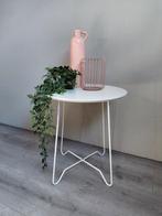 Rond bijzettafel - wit - tafeltje, Ophalen of Verzenden, Zo goed als nieuw, Hout
