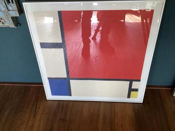 Mondriaan Zeefdruk in Lijst - 70x70cm beschikbaar voor biedingen