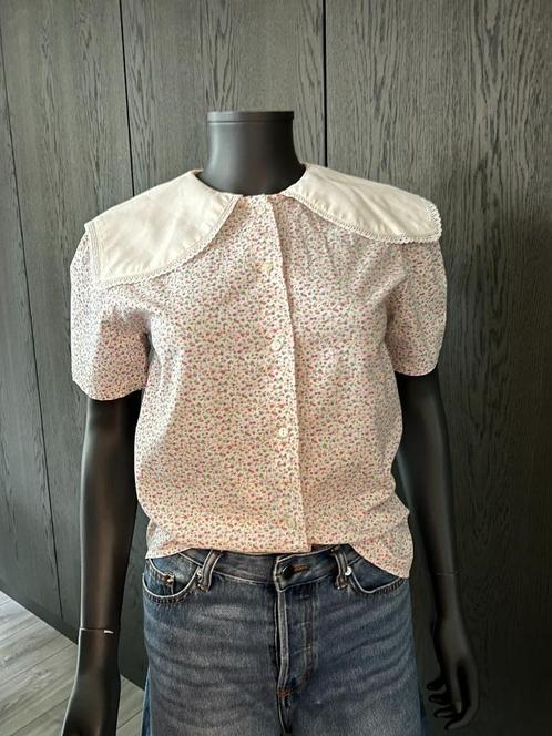 BENETTON - gebloemd vintage bloesje - 34 (XS), Kleding | Dames, Blouses en Tunieken, Zo goed als nieuw, Maat 34 (XS) of kleiner