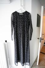 Zwarte maxi jurk met bloemenpatroon Co'Couture maat S, Verzenden, Zwart, Zo goed als nieuw, Onder de knie
