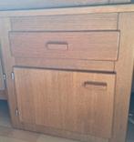 2 eiken houten nachtkastjes, Ophalen, Gebruikt, Tweepersoons