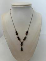 Zilveren ketting met barnsteen, Sieraden, Tassen en Uiterlijk, Antieke sieraden, Verzenden, Zilver, Ketting