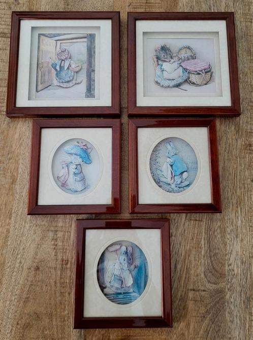 'Beatrix Potter' schilderijtjes van De'coupage 1991, Huis en Inrichting, Woonaccessoires | Wanddecoraties, Zo goed als nieuw, Ophalen