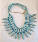 Ketting met blauwe stenen., Overige materialen, Verstelbaar, Blauw, Ophalen of Verzenden