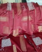 4 Bordeaurode gordijnen van 256 cm hoog en 70 cm breed, 200 cm of meer, Zo goed als nieuw, Rood, 50 tot 100 cm