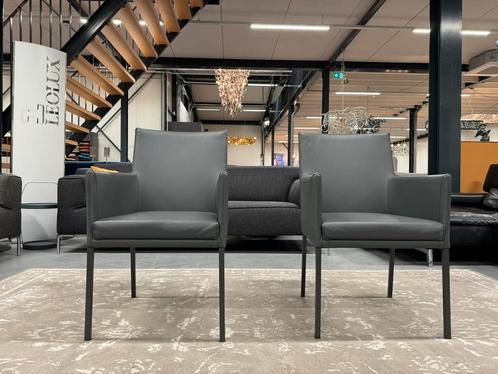 2 Nieuw Rolf Benz 651 Eetkamerstoel Grijs leer Design stoel, Huis en Inrichting, Stoelen, Nieuw, Twee, Leer, Grijs, Ophalen of Verzenden