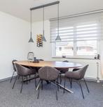6 eetkamerstoelen bruin/grijs leer, Huis en Inrichting, Ophalen, Bruin, Leer, Zo goed als nieuw