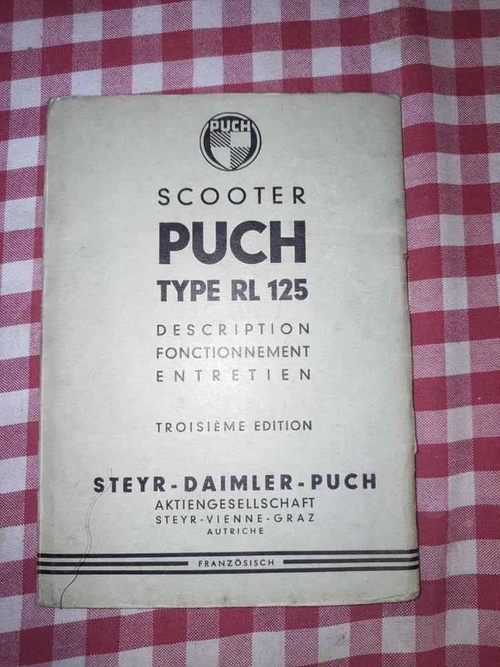 Scooter Puch RL 125 handleiding, Fietsen en Brommers, Handleidingen en Instructieboekjes, Gebruikt, Ophalen of Verzenden
