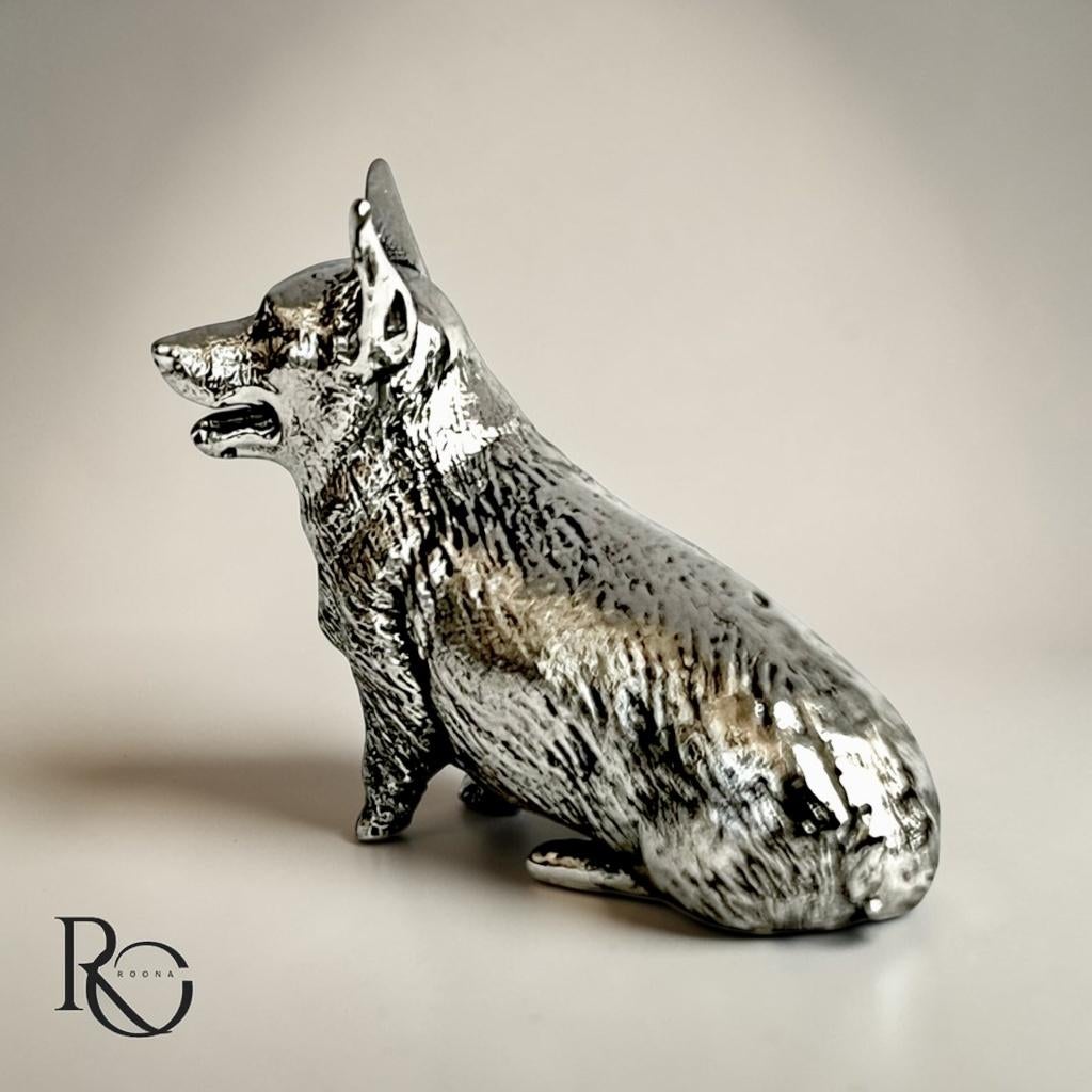 Zilveren miniatuur corgi (welsh corgi) – 925 sterling zilver, Ophalen of Verzenden, Zilver