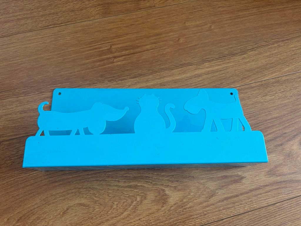 Blauwe metalen rekje boekenplank, Ophalen of Verzenden, Zo goed als nieuw, Wanddecoratie