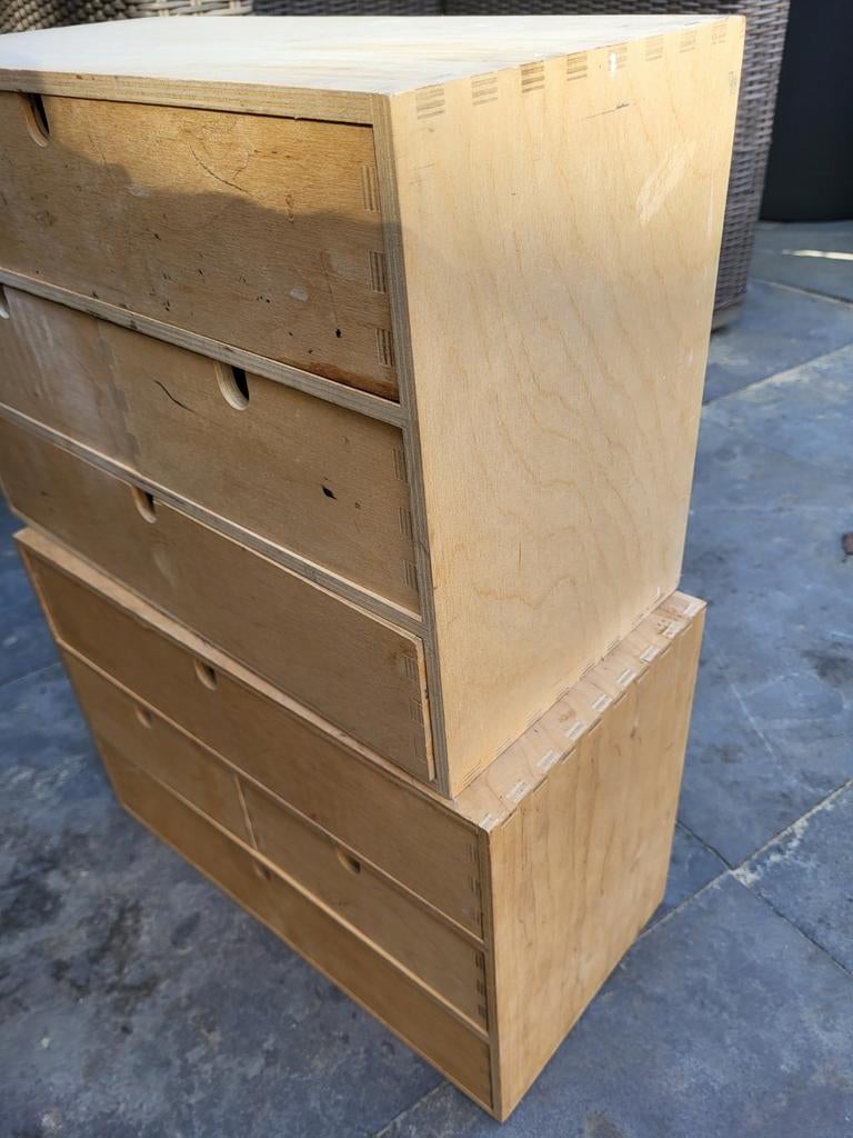 Twee houten ladekastjes Ikea, Ophalen, 1 of 2 laden, 50 tot 100 cm, Minder dan 100 cm