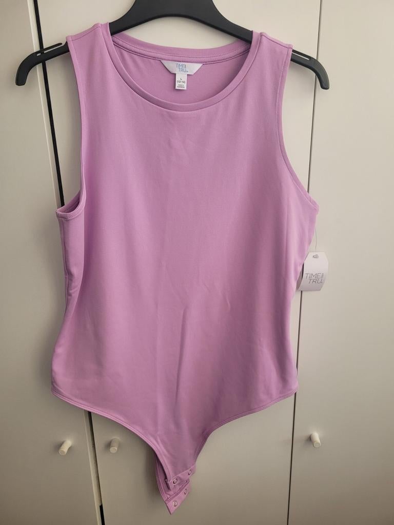 TIME AND TRU Lila Bodysuit Maat L (Nieuw met label), Kleding | Dames, Tops, Paars, Maat 42/44 (L), Nieuw, Ophalen of Verzenden