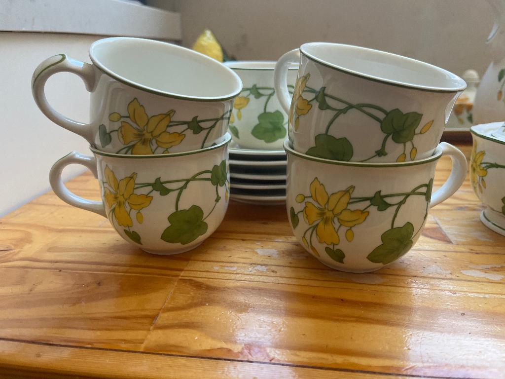 Villeroy en Boch Geranium koffiekoppen, Ophalen of Verzenden, Zo goed als nieuw, Porselein, Overige stijlen