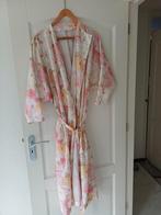 Bloemenprint Kimono Badjas - Roze/Geel/Wit, Onbekend, Ophalen of Verzenden, Zo goed als nieuw