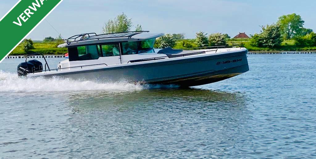 Axopar 37 Cabin (bj 2018), Watersport en Boten, Gebruikt, Polyester, Overige brandstoffen, 9 tot 12 meter