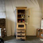 Smalle Buffetkast - 60 cm - met klep - teak- TTM Wonen, TTM Wonen, Meubels – (Perzische) Tapijten en Woonaccessoires, 200 cm of meer