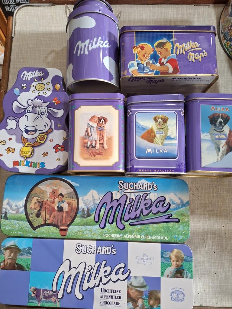 Milka blikken, Verzamelen, Blikken, Ophalen of Verzenden