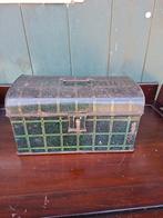 Vintage blikken broodtrommel - Groen geruit design, Verzamelen, Blikken, Ophalen of Verzenden, Gebruikt, Overige, Overige merken