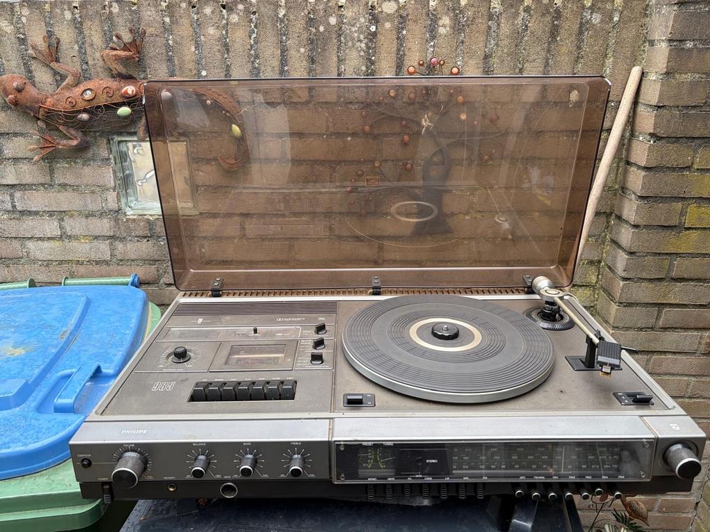 Philips 985 Stereo Muziekcenter met Platenspeler en Cassette, Ophalen, Gebruikt, Platenspeler, Philips
