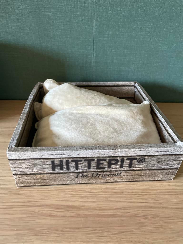 Hittepit kersenpitkussen in houten kistje, Ophalen of Verzenden, Gebruikt, Overige typen