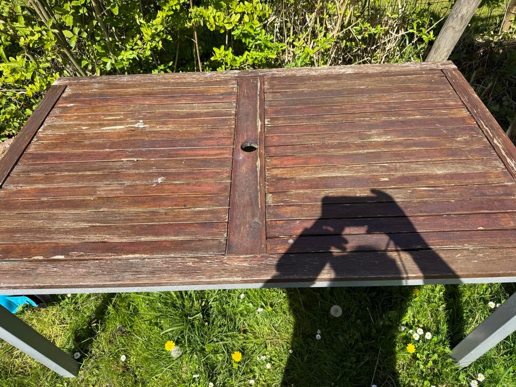 Gratis tuintafel op te halen in Lisse, Ophalen of Verzenden, Gebruikt, Rechthoekig, Hout