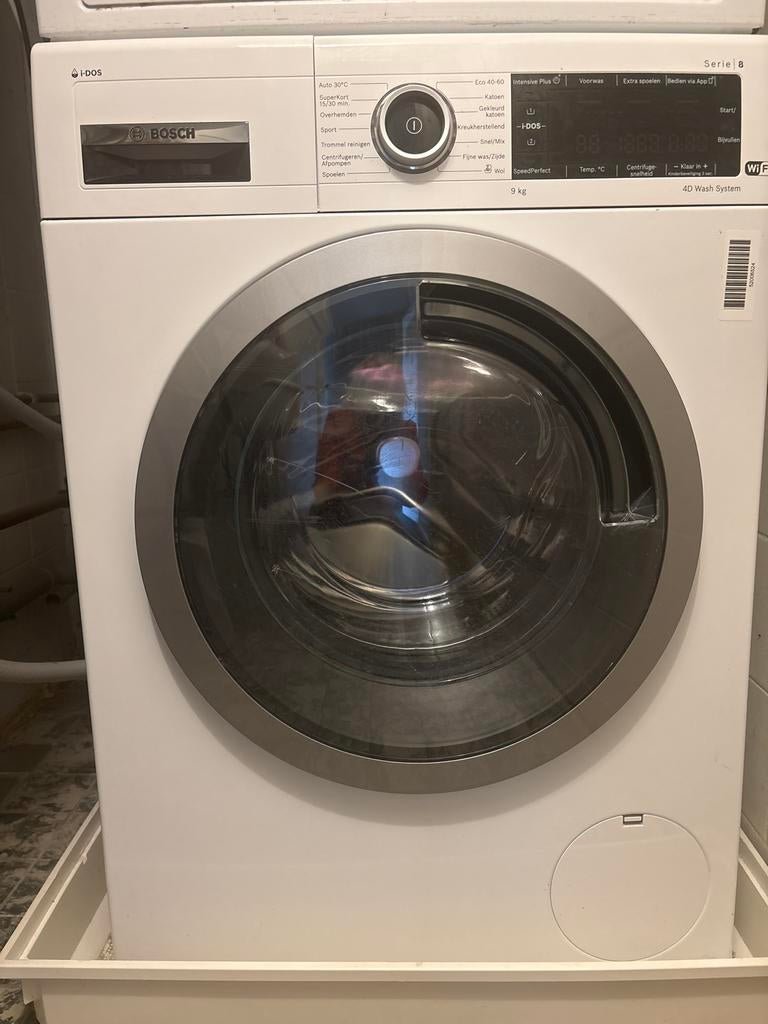 Bosch Serie 8 Wasmachine 9 kg, Ophalen, Gebruikt, 8 tot 10 kg, Voorlader