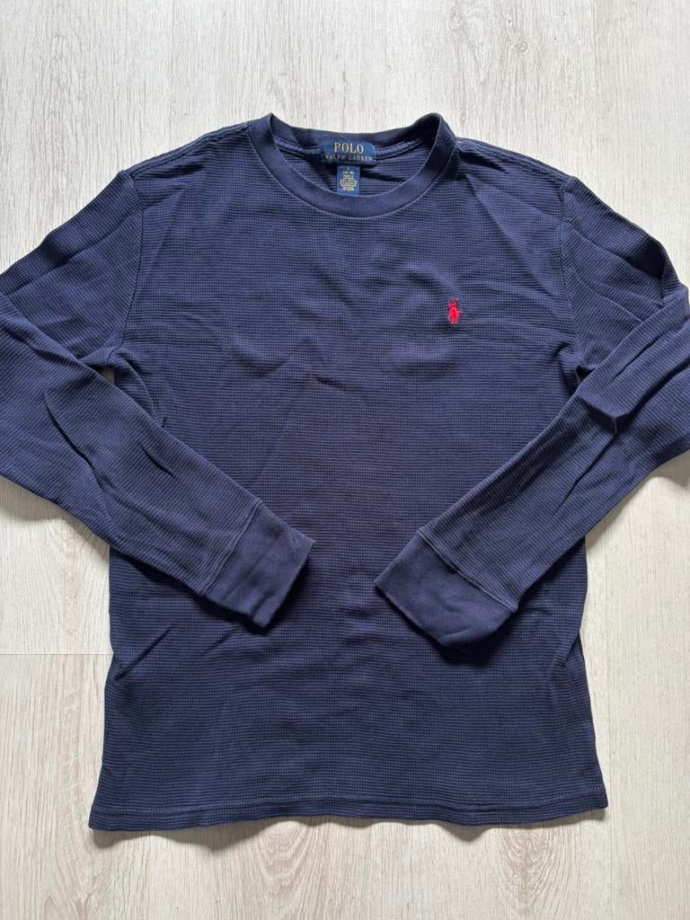 Ralph Lauren longsleeve donkerblauw kindermaat L, Ophalen of Verzenden, Zo goed als nieuw, Jongen of Meisje, Shirt of Longsleeve