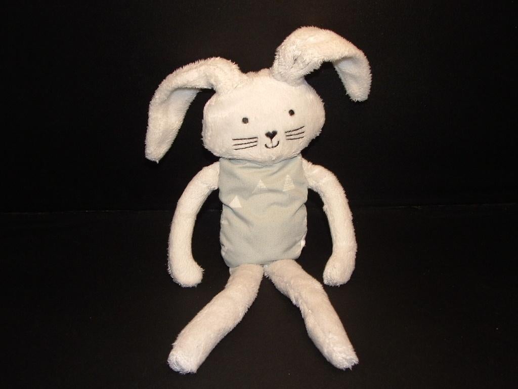 HEMA KONIJN PLUCHE WIT MET GLADDE GLANZENDE STOF, Hema, Overige karakters, Ophalen of Verzenden, Middelgroot (20 tot 80 cm)