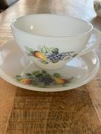Vintage Soepkommen en Schotels Arcopal fruits des france, Gebruikt, Keramiek, Ophalen of Verzenden, Kom(men)