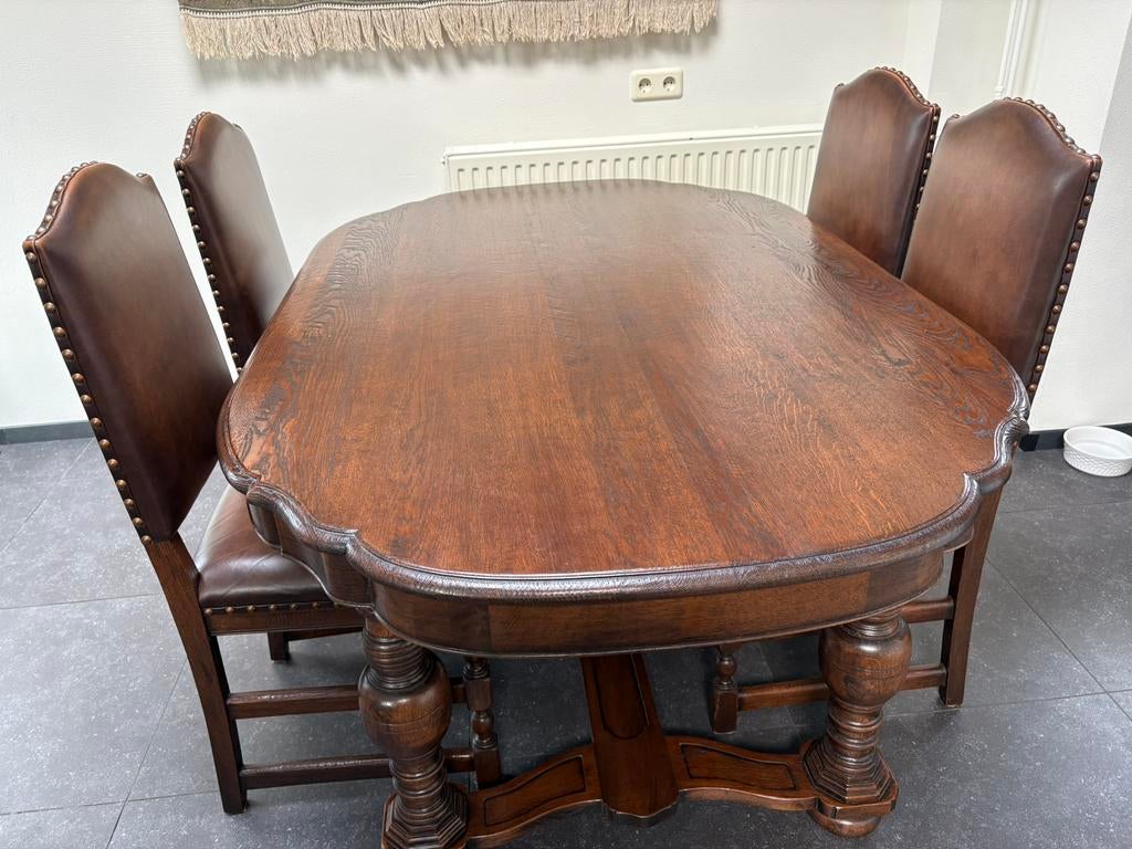 Mooie eethoek met 4 stoelen, Ophalen, Zo goed als nieuw, 4 tot 6 stoelen