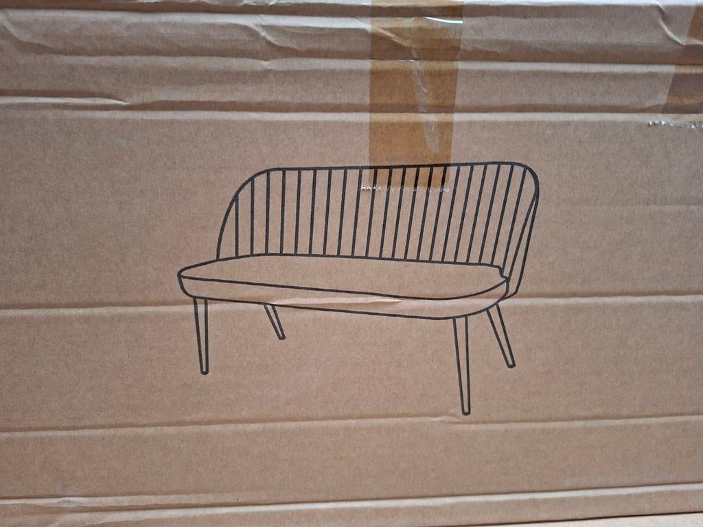 Boucle Roze Bankje, Huis en Inrichting, Banken | Voetenbanken en Poefen, Ophalen, Nieuw