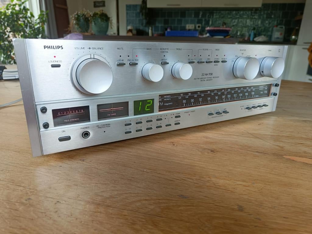 Philips vintage receiver 22ah708, Gebruikt, 60 tot 120 watt, Stereo, Ophalen