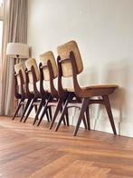 Set 4 vintage stoelen Louis van Teeffelen Webe jaren 50/60, Huis en Inrichting, Stoelen, Ophalen, Overige kleuren, Vier, Stof