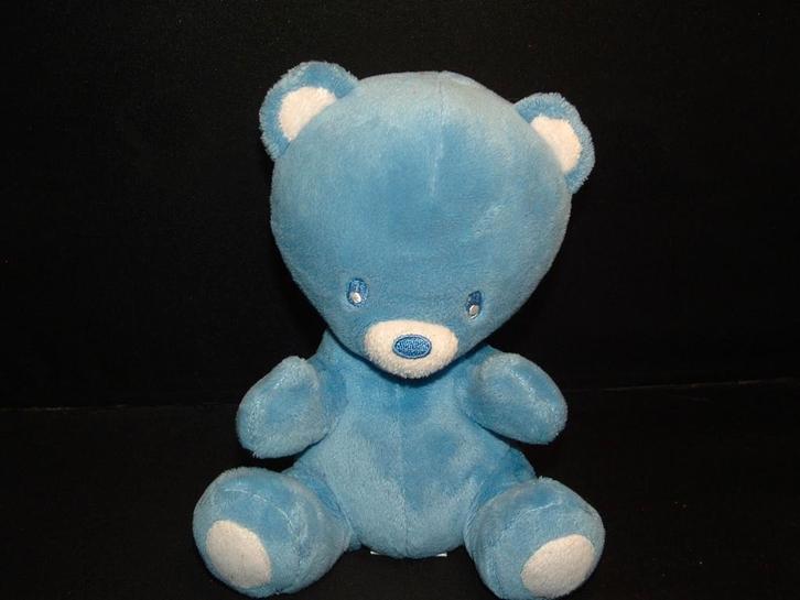 NESTLE BEER VELOURS BLAUW MET WIT SNUITJE BINNENKANT, Kinderen en Baby's, Speelgoed | Knuffels en Pluche, Nieuw, Overige typen