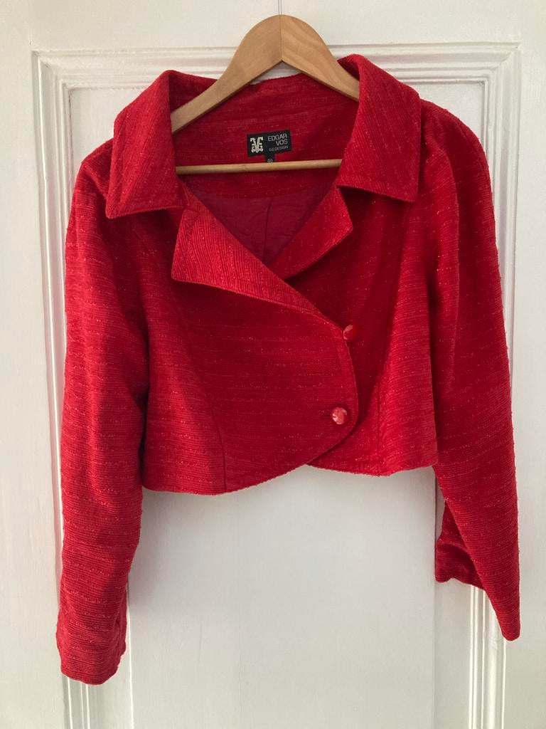 Edgar Vos Rood bolero Jasje Maat 40, Ophalen of Verzenden, Zo goed als nieuw, Maat 38/40 (M), Rood