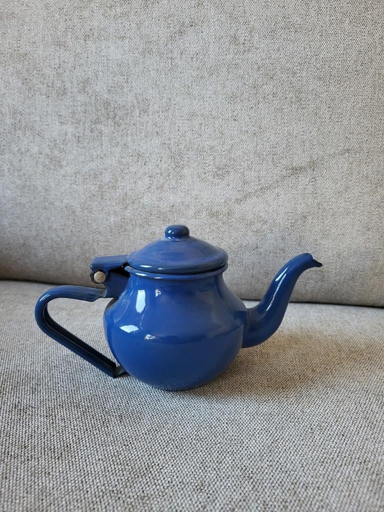 Emaille koffiepotje blauw, Ophalen of Verzenden