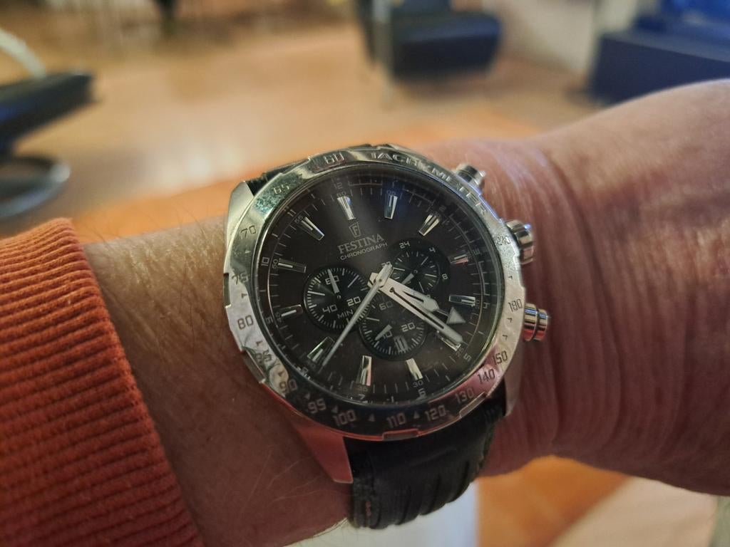 FESTINA CHRONOGRAPH, Sieraden, Tassen en Uiterlijk, Horloges | Heren, Ophalen of Verzenden, Leer, Overige merken