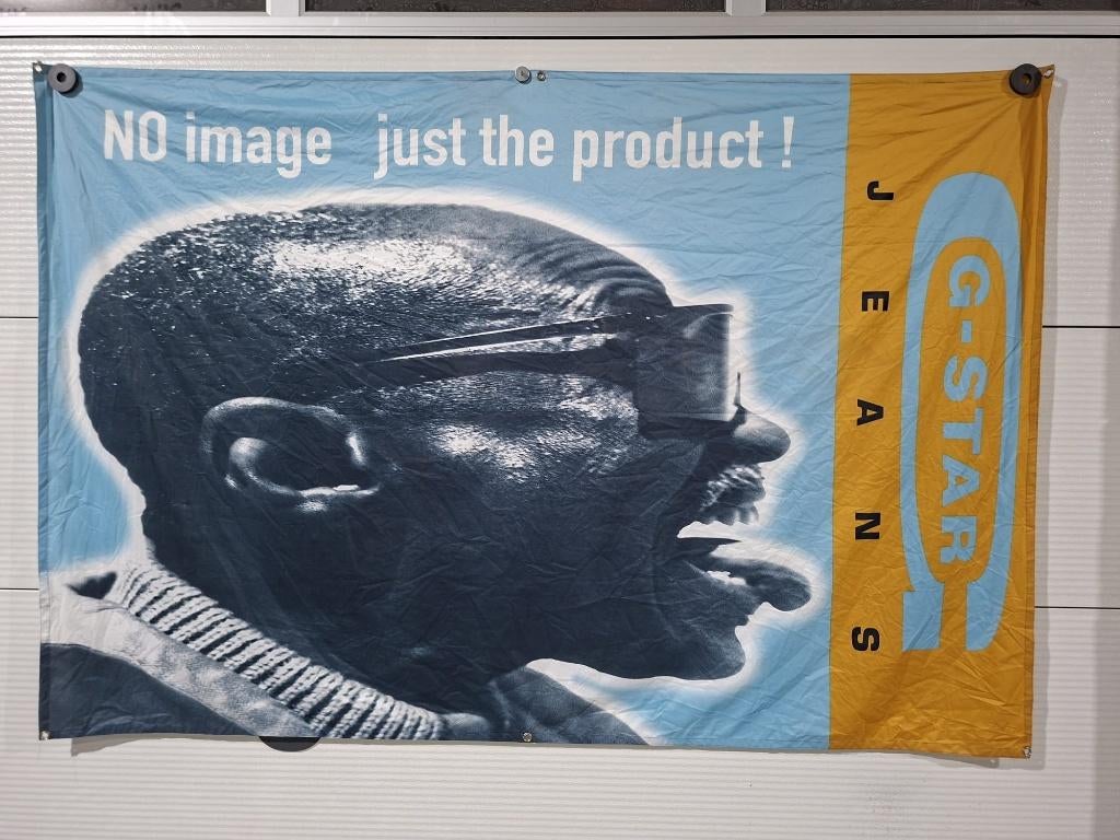 G-star Raw / Gapstar banner, nylon flag, 7 verschillende, Ophalen of Verzenden, Gebruikt, Reclamebord