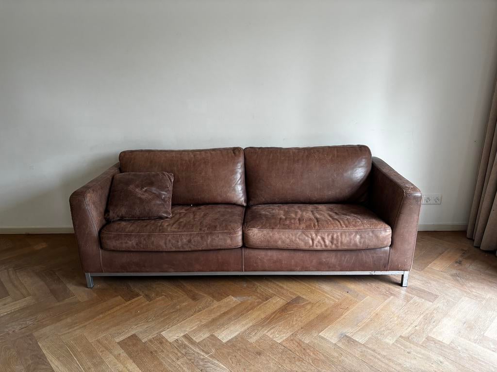 Leren bank, Ophalen, Gebruikt, 150 tot 200 cm, Tweepersoons