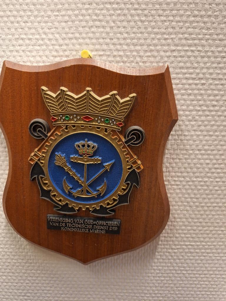 Marine wapenschild Vereniging Off. Techn. Dienst, Verzamelen, Ophalen of Verzenden, Marine, Nederland, Embleem of Badge