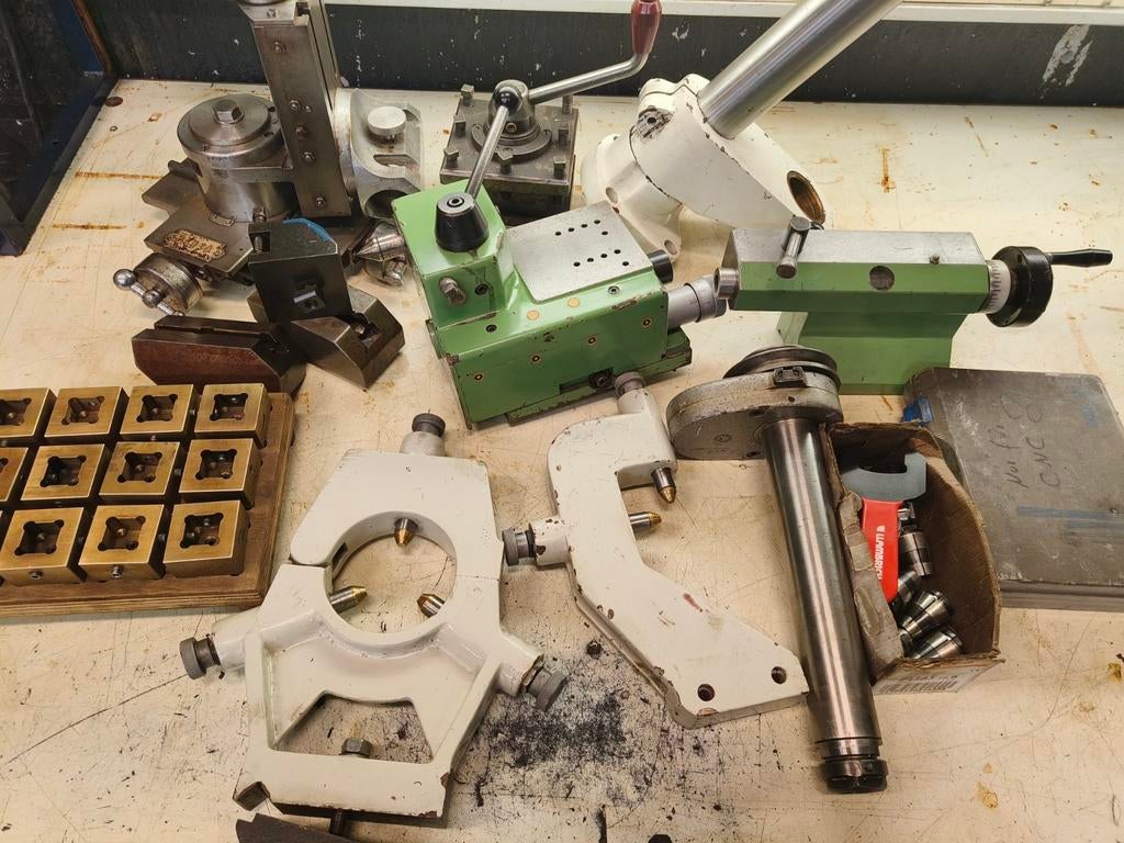 Partij machine gereedschappen (Schaublin, Deckel, Cazeneuve), Doe-het-zelf en Verbouw, Draaibanken, Metaaldraaibank, Ophalen of Verzenden