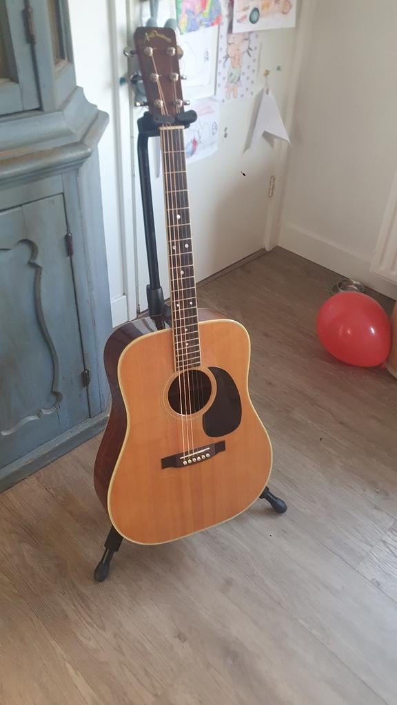 Aria D-60 R. Matsuoka – Vintage dreadnought (jaren ’70), Ophalen of Verzenden, Gebruikt, Western- of Steelstringgitaar