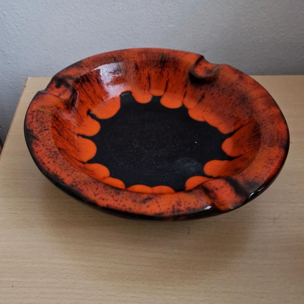 Grote schaal west germany sieradenschaal fruitschaal, Ophalen of Verzenden, Zo goed als nieuw, Rond, Glas