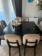 Zwarte granieten vierkante eettafel 140x140 cm, Huis en Inrichting, Tafels | Eettafels, Overige materialen, 100 tot 150 cm, Vierkant